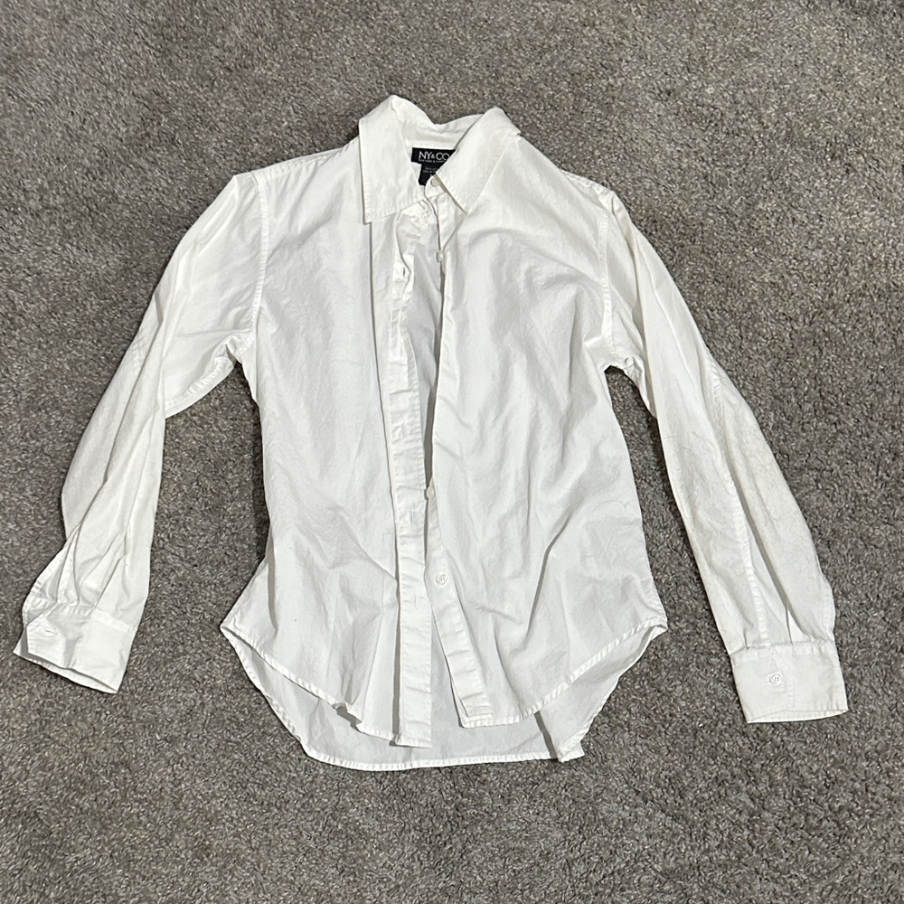 New York & Company Men's Crisp White Casual Shirt